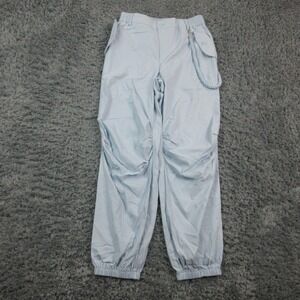 Capsulle Pants Womens Medium Light Blue Ruched Jogger Elastic Cuff 28x29 NWT
